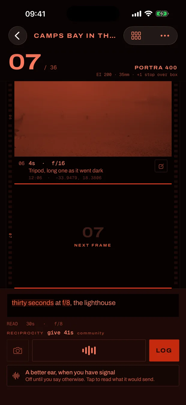 Bulb on an iPhone: after dark it goes red.