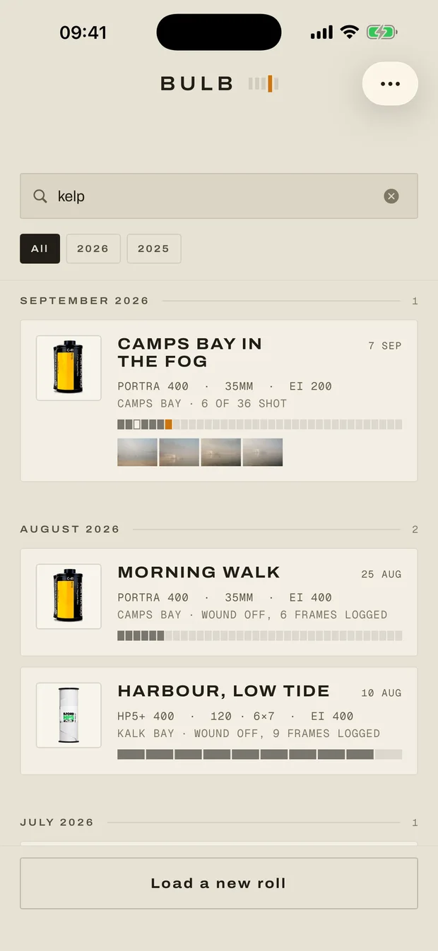 Bulb on an iPhone: the roll with the kelp on it.