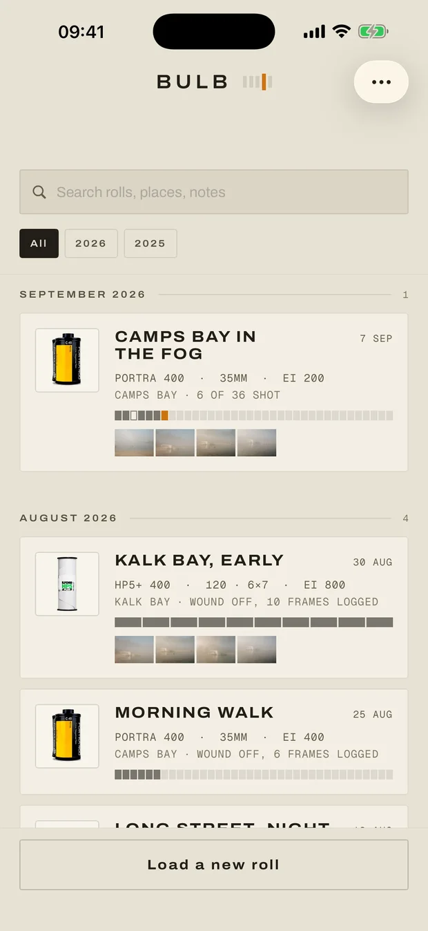 Bulb on an iPhone: your shelf, by month.